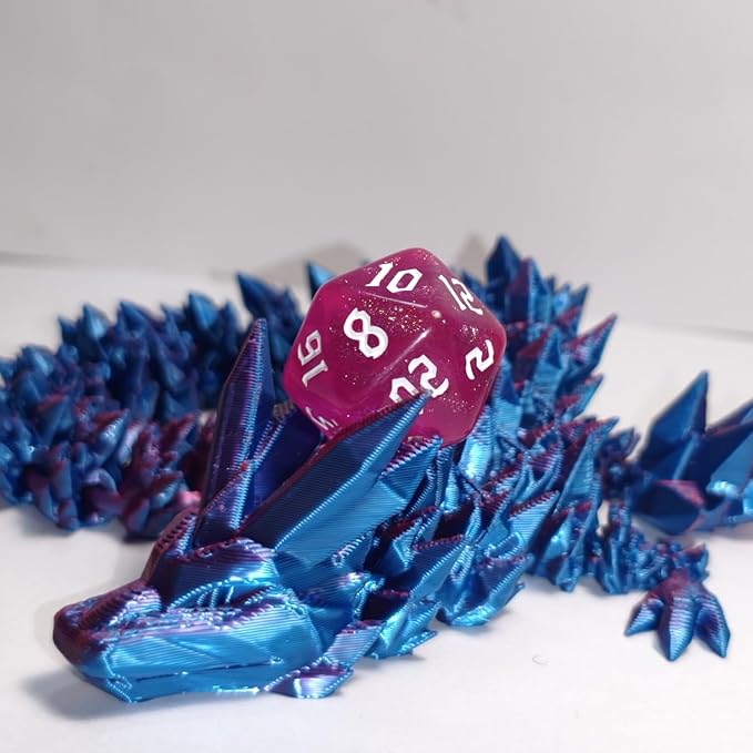 10PCs D20 Polyhedral Dice Set 22mm for DND RPG MTG Dungeons and Dragons Dice (Pink)