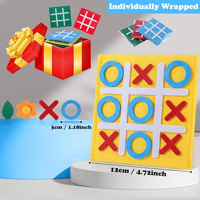 20 Pack Tic Tac Toe Board Game Party Favors for Kids 4-8, Birthday Goodie Bags Stuffers, Classic Bulk Gifts for Kids, Classroom Prizes for Students Boys Girls, Easy to Store
