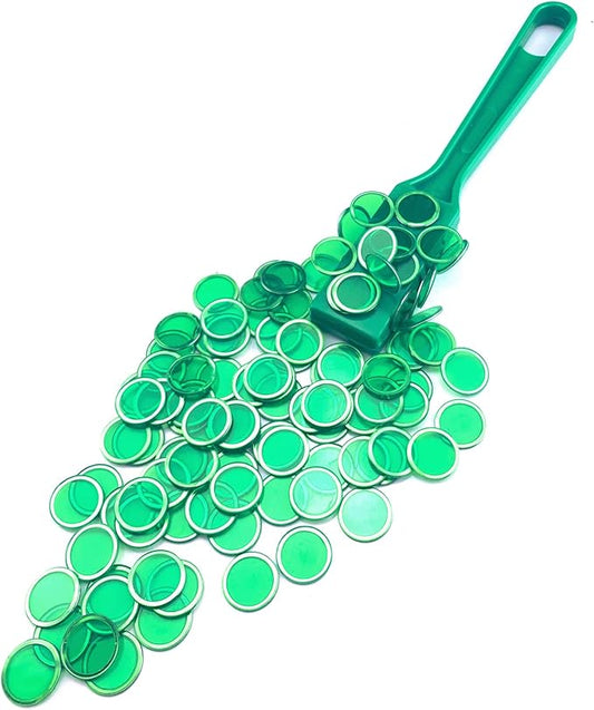 Magnetic Wands and Bingo Chips Set Magnet Wand wtih 100pcs Metal Ringed Discs for Elderly School Science STEM Kit Math Learning Chess Accessories