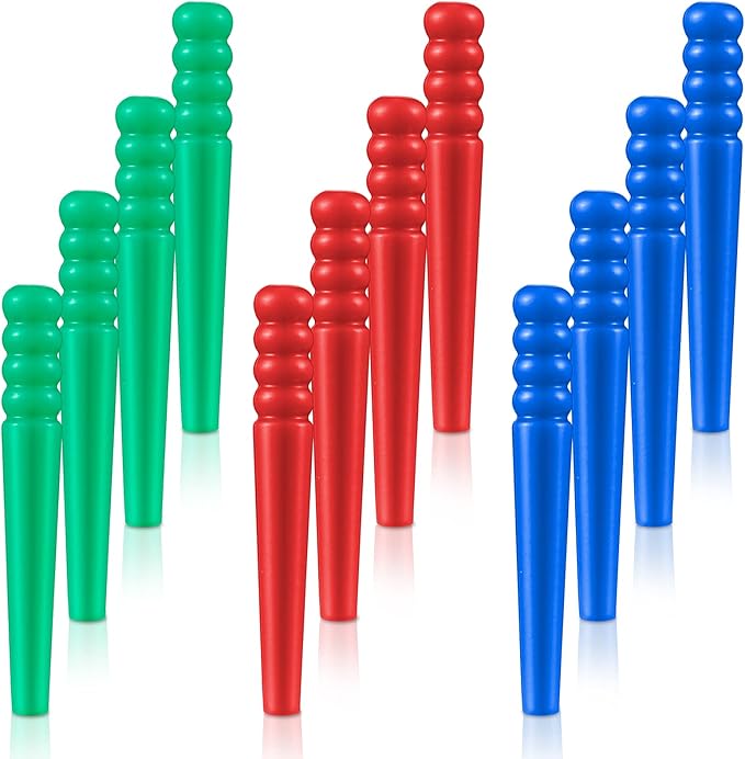 Chalyna 48 Pcs Plastic Cribbage Board Pegs Bulk 3 Colors Tapered Replacement Standard Pegs for Cribbage Traditional Board Game