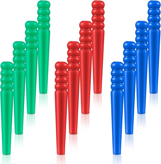 Chalyna 48 Pcs Plastic Cribbage Board Pegs Bulk 3 Colors Tapered Replacement Standard Pegs for Cribbage Traditional Board Game