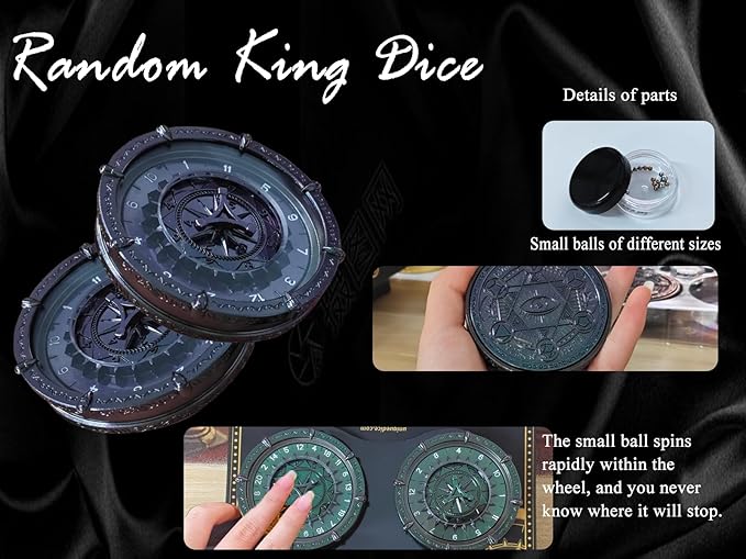 Metal DND Wand Dice Set with 7-in-2 Spinning Wheels - Provide Over 30+ Combination Gameplay Options, Color Changing Random dice Magic Circle for Dungeons and Dragon 40K RPG