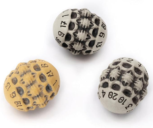 D20 Dice Set - Set of Three 20 Sided Dice - Skull & Bone Themed RPG Dice. Cool & Unique Gift and Compatible with Dungeons & Dragons (DND), D&D, Pathfinder, D and D (Mixed)