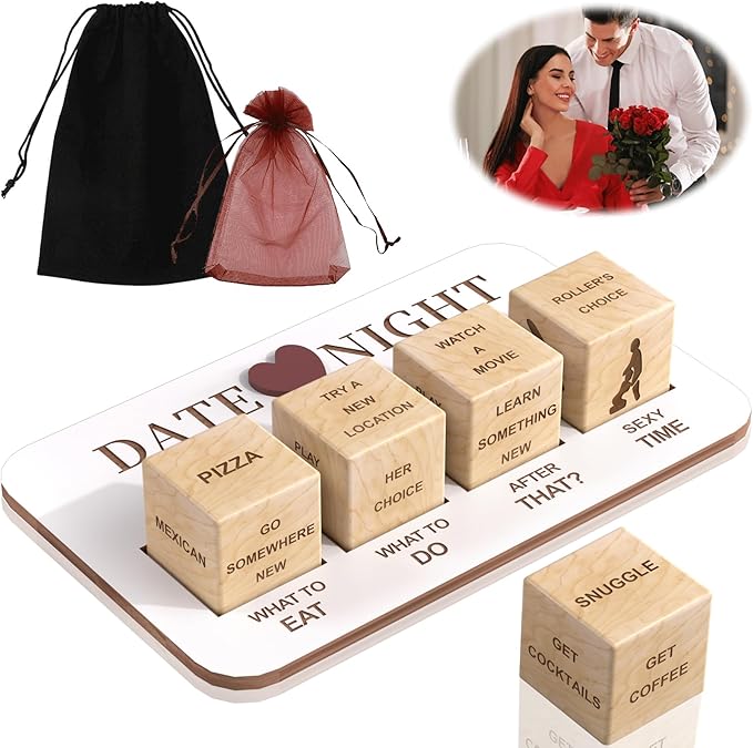 Date Night Dice, Couples Gift Ideas Decision Dice for Girlfriend Boyfriend Romantic Date Night Ideas for Him and Her Anniversary Birthday Gifts for Husband Wife Couples Toys