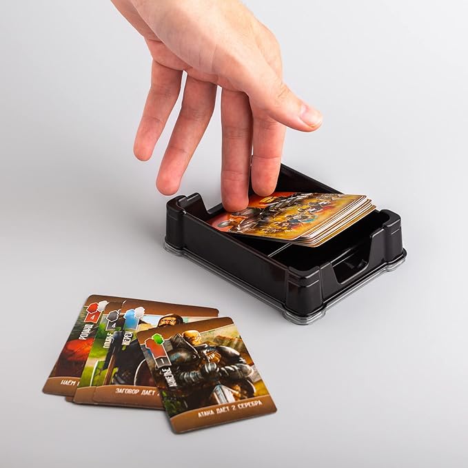 UniqTraySystem 5-Pack Card 40+ Box Tray for Board Games (5 Modular Trays with a Transparent Removable lid)