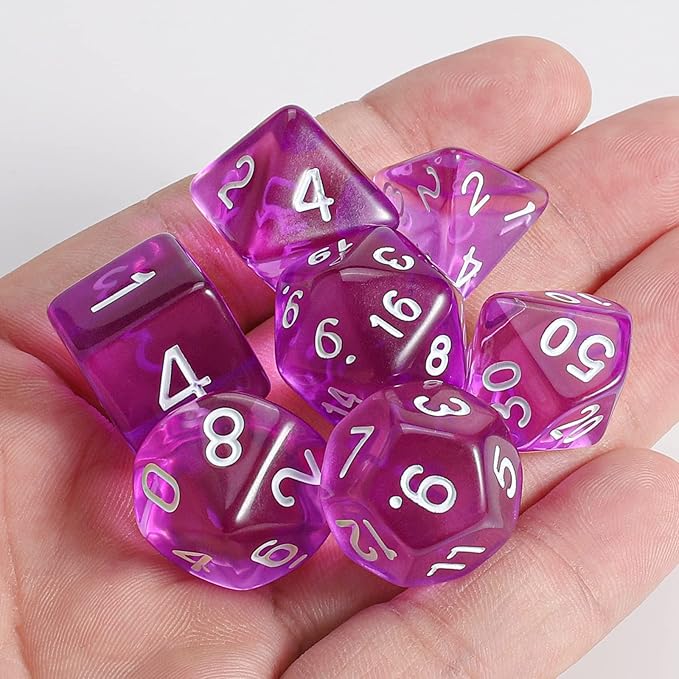 CiaraQ DND Polyhedral Dice Set with a Black Dice Bag for D&D RPG MTG Role Playing Table Games