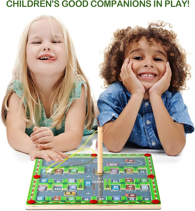 Magnetic Alphabet Maze Board, Montessori Fine Motor Skills Toys for 3 4 5 6 Years Old Boys and Girls, Learning Letter Toddler Puzzle Board Learning Education Toys