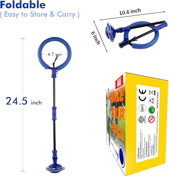 Amble Skip Ball for Kids - Ankle Skip Toy Jump Ball - Birthday Gift for Girls and Boys - Outdoor Indoor Toys for 5 6 7 8 9 10 Years Old Kids & Adults