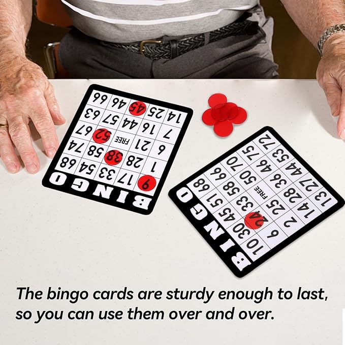 GSE Games & Sports Expert 18-Pack Bingo Game Cards with Easy Read Numbers, Reusable Paper Bingo Sheets for Family/Friend Parties