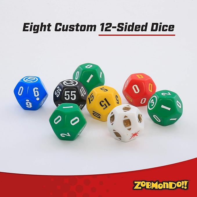Zobmondo!! GoLong Football Dice Game | for Sports Fans, Families and Kids | Includes Travel Bag for Dads and Boys