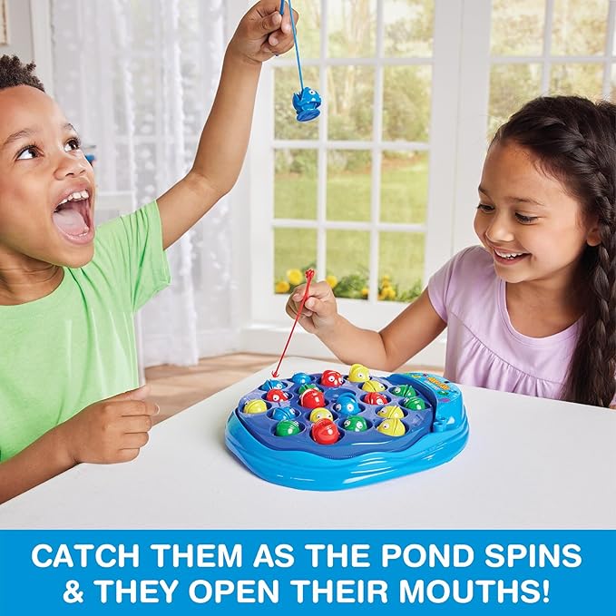 Game Zone Hook-A-Fish! - Interactive Indoor Fishing Game for 2-4 Players Ages 3+ - Helps Develop Hand-Eye Coordination and Fine Motor Skills - Play with Family and Friends!