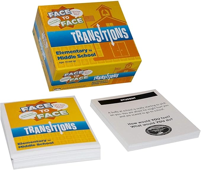 Face to Face Transitions Kids Card Game (Elementary to Middle School Edition) – Communication Development for Important Life Transitions, Ages 10 and Up