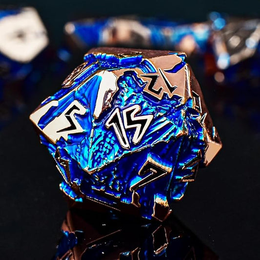 Rule Dice Metal DND Dice Set Dungeons and Dragons Dice, D&D Dice Unique Polyhedral MTG RPG Role Playing D and D Dice Set, Role Playing Game Dice Set with D & D Dice Gifts Box(Rose Gold)