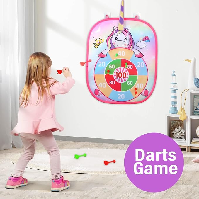 YOTOY Bean Bag Toss Game for Kids Outdoor Toys Age 3-8 Years Old: Unicorn Party Games, Backyard Yard Activities Outdoor Toys for Toddler, Birthday Gift for Girls 3 4 5 6 7 8 Year Old