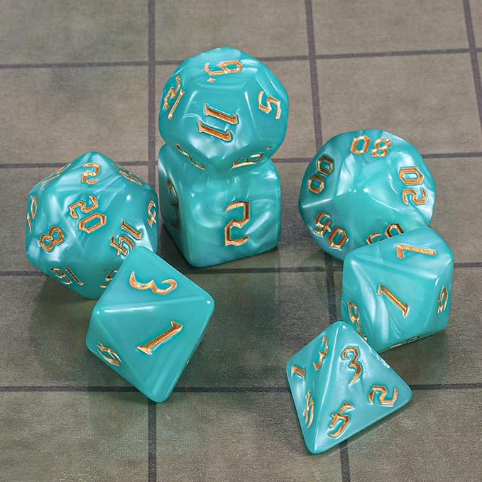 CiaraQ DND Polyhedral Dice Set with Dice Bag for Dungeons and Dragons RPG MTG Role Playing Table Games
