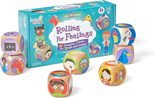 hand2mind Rolling for Feelings Dice Game, Therapy Games, Play Therapy Toys, Social Emotional Learning, Emotional Regulation for Kids, Social Skills Activities for Kids, School Counselor Supplies
