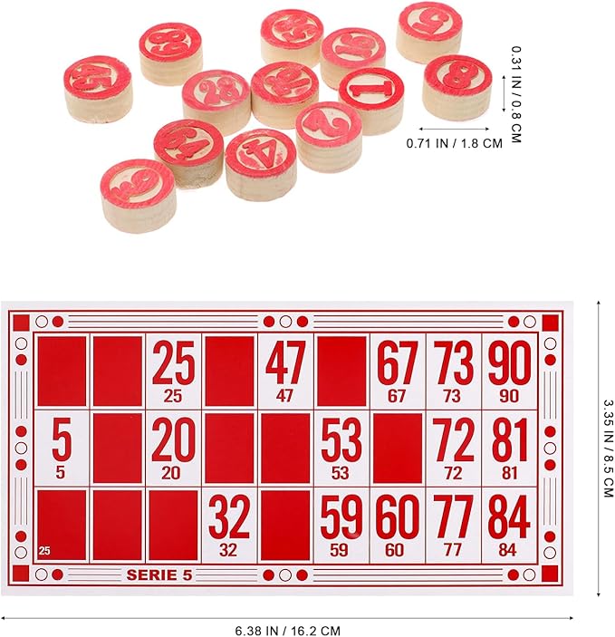 Lotto Game, Bingo Cards Set Russian Bingo Board Game Set of Wooden Barrels Cards Bingo Game Chips
