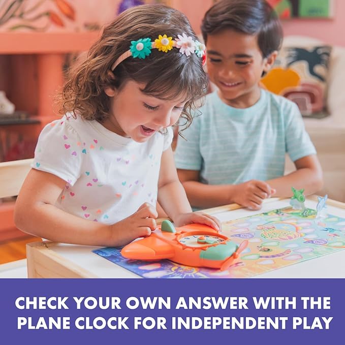 Educational Insights Time to Fly Game - Telling Time Activity, Learning Time Clock for Kids, Board Games for Kids Ages 4+
