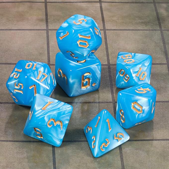 CiaraQ DND Polyhedral Dice Set with Dice Bag for Dungeons and Dragons RPG MTG Role Playing Table Games