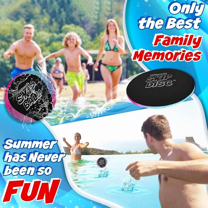 Activ Life The Ultimate Skip Ball – Water Bouncing Ball (2 Pack) Create Lasting Memories with Your Friends & Family at The Beach, Lake or Pool - Great for All Ages