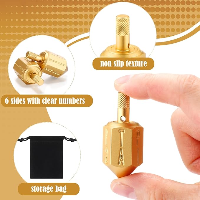 4 Pirinola Toma Todo Set Cinco De Mayo Put and Take Spinner Top Traditional Mexican Game with Bags 6 Sided Aluminum Alloy Rotary Top Dice Ante Up Game for Mexican Fiesta Desktop Dice