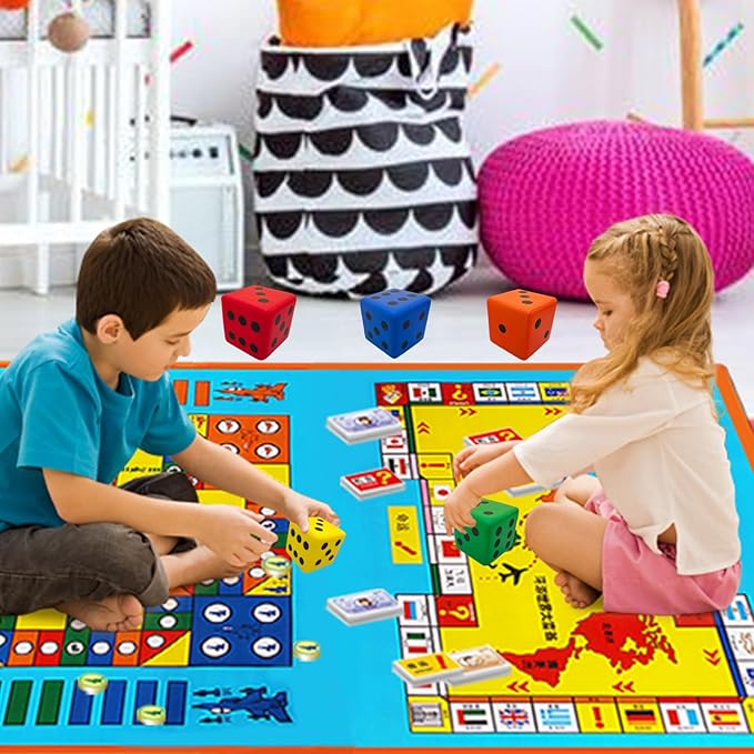 3.15 Inches Foam Dice Toy: A Fun-Filled, Kawaii Dices Educational Toy for Kid Board Game and Learning Sessions (Fortunate Orange)