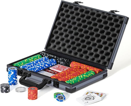 Boyzhood Poker Chips,400PCS 14 Gram Clay Poker Chip Set with Deluxe Travel Case, Numbered Chips,Poker Set for Texas Holdem Blackjack Gambling.