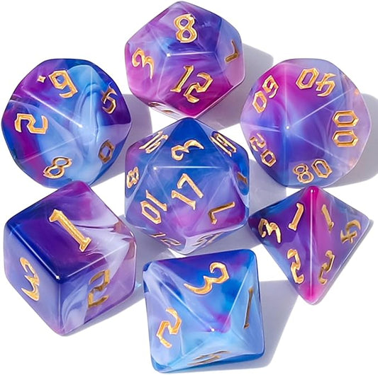 CiaraQ DND Polyhedral Dice Set with Dice Bag for Dungeons and Dragons RPG MTG Role Playing Table Games