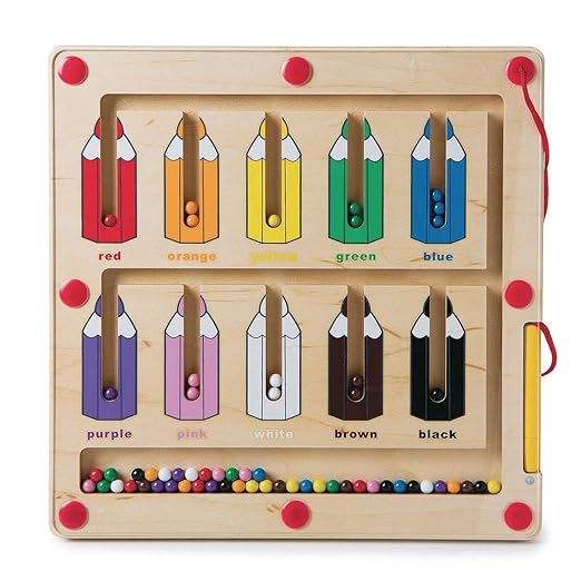 Constructive Playthings Color Matching Game with Magnetic Toys for Kids Ages 3+, Wooden Magnetic Color Sorting and Counting Montessori Educational Kids Game
