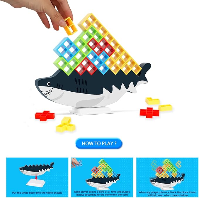 Tetra Balance Tower Stacking Game, Family Games for Kids and Adults, Party Game