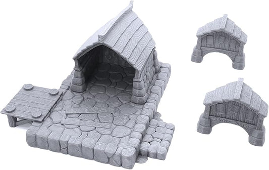 EnderToys Fishing Village Dock and Notice Board by Makers Anvil, 3D Printed Tabletop RPG Scenery and Wargame Terrain 28mm Miniatures