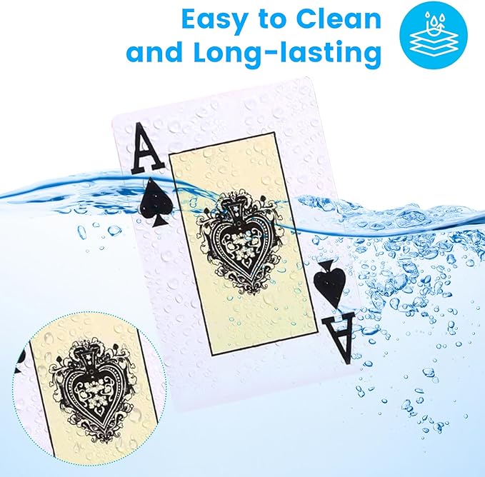 Extra Large Floating Games Table with Waterproof Playing Cards, Inflatable Pool Bar for Adults, Pool Accessories Hot Tub Tray Inflatable Food Drink Holder for Summer Party Indoor Outdoor Beach Pool