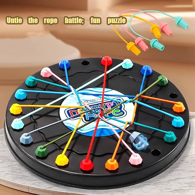 Brainy Knots Rope Untangling Puzzle Game,Strategy Board Game Rope Untangling Challenge,Perfect for Parent-Child Interaction,Family Travel Party Toys,Best Gifts for Kids Adults
