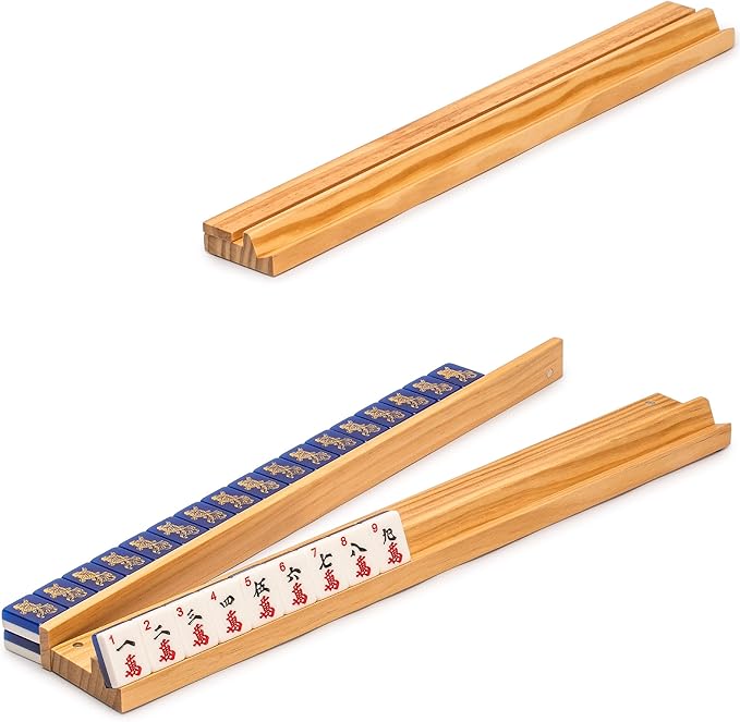 Yellow Mountain Imports American Mahjong Set, Koi Fish with Green Soft Case - Four Wooden All-in-One Racks with Pushers, Wright Patterson Scoring Coins, Dice, and Wind Indicator
