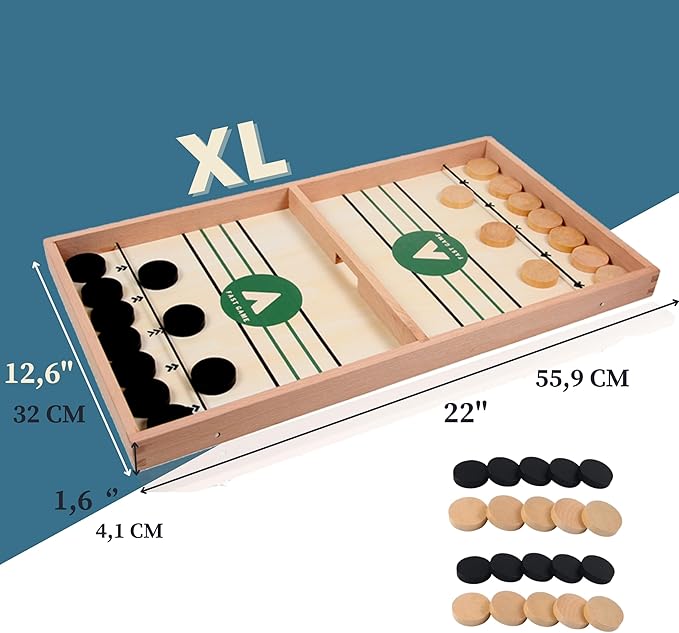 AUTERRE® Extra Large Sling Puck Game - Fast Sling Puck Game Large Size for Adults and Kids - Sling Board Game for Family Fun, Parties, or Game Night - Exciting Fast Sling Puck Game