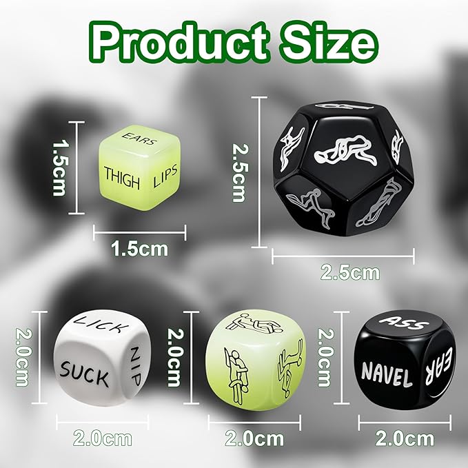 Positions Sex Game Sex Dice，Couple Toys for Couples Romantic Naughty Set Date Night Glow in The Dark Positon Dice for Anniversary Wedding Gift（6pc）