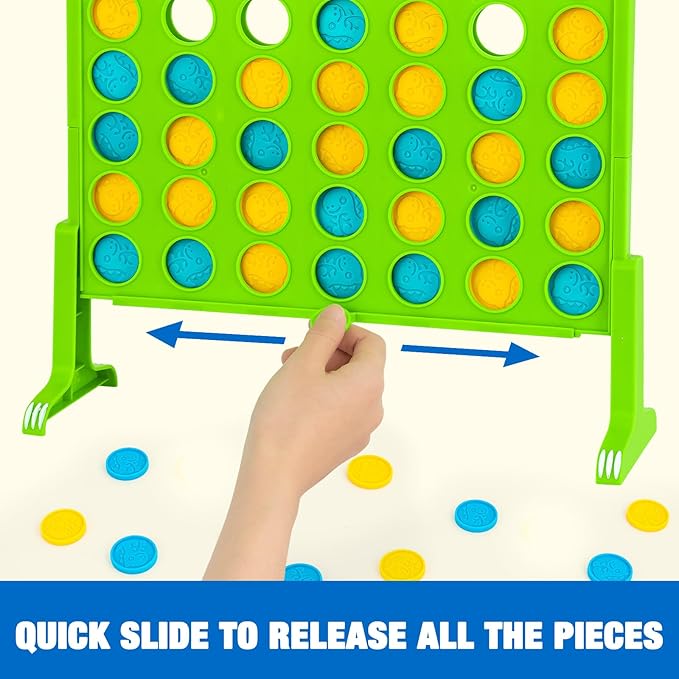 Aywewii 4 in a Row Dinosaur Connect Game with 14.5 x 14 inches Grid, Strategy Board Games for Kids | Travel Games for Boys and Girls | 4-to-Score Table Game Gifts for Ages 6+