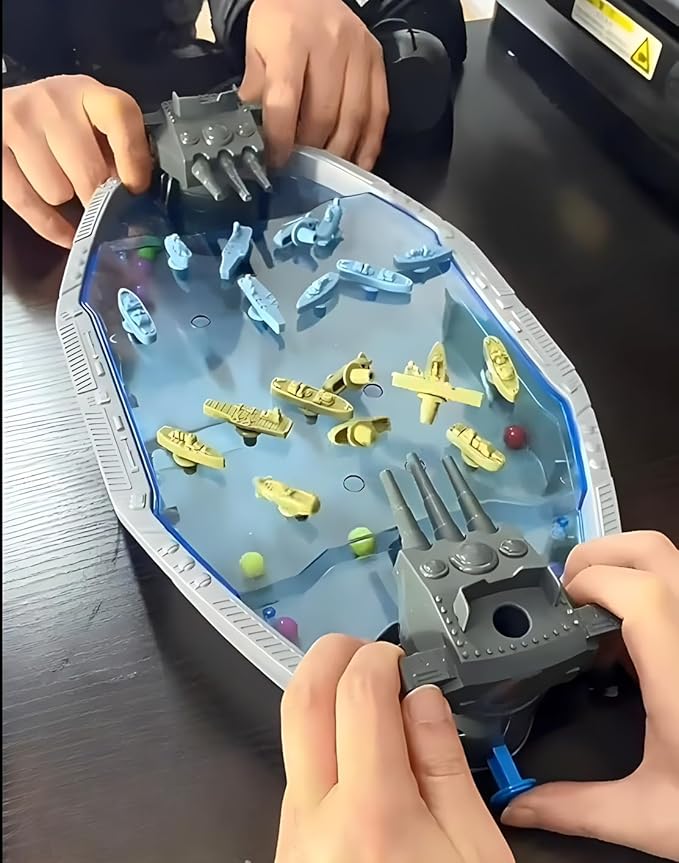 Naval Battleships Shooting Game, Tabletop Warships Shot Game for 2 Players, Battle Competitive Game for Age 6+, Fun for Family, Office, School