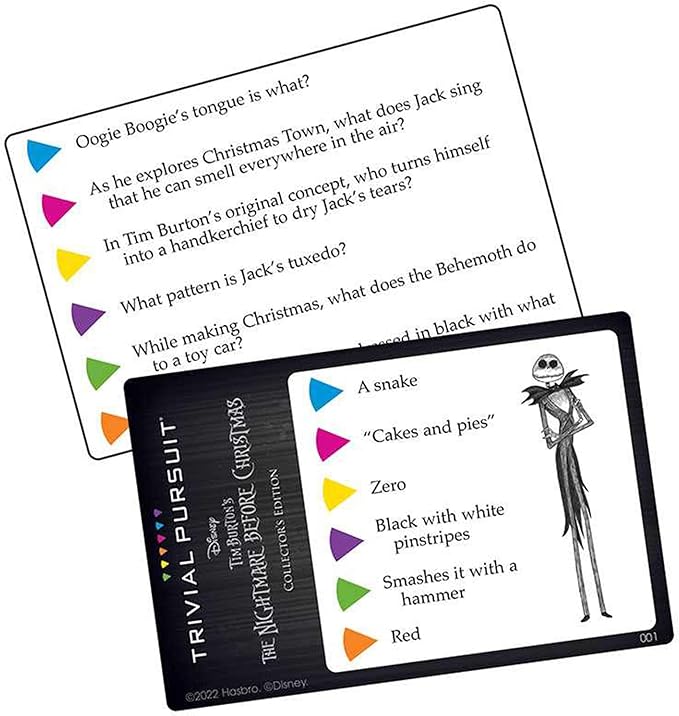 TRIVIAL PURSUIT: Disney Tim Burton’s The Nightmare Before Christmas | Collectible Trivia Board Game Featuring 420 Questions from Classic Stopmotion Film | Officially-Licensed Disney Game & Merchandise