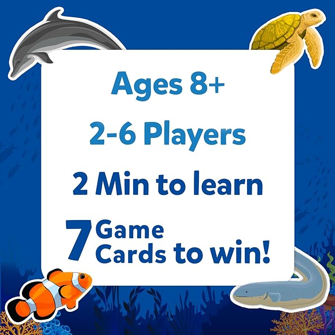 Skillmatics Guess in 10 Underwater Animals, Perfect for Boys, Girls, Kids, and Families Who Love Card Games, Toys, Board Games, Gifts for Ages 8, 9, 10 and Up