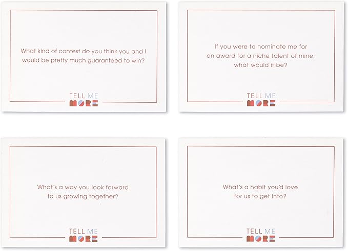 Tell Me More: Couples’ Edition – A Date Night Conversation Starter Game of 52 Questions to Deepen Your Connection with Your Partner