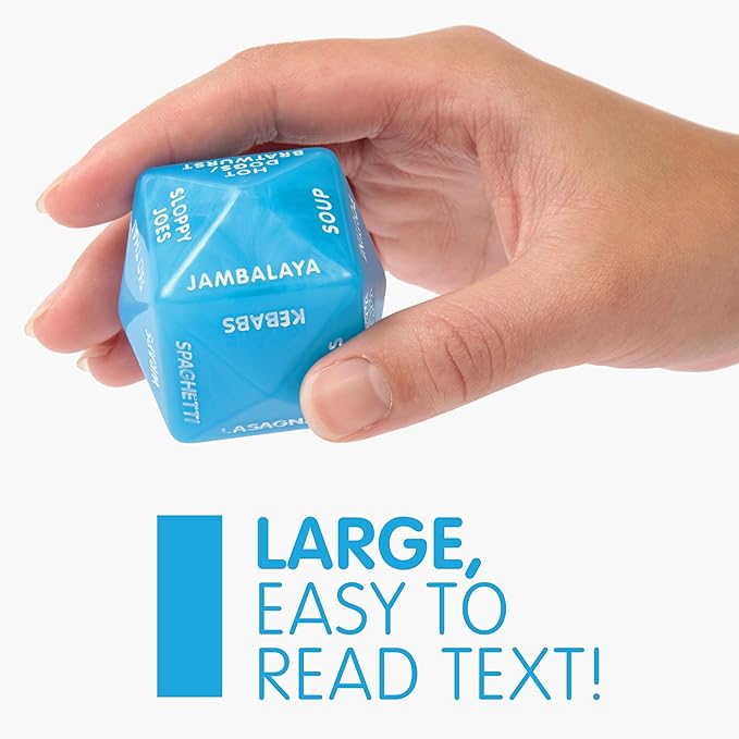Dinner Dice Version 2- for Couples Takeout Date Night Ideas 2"x2"x2" Decision Dice in Blue