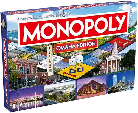 Monopoly Board Game Omaha NE Edition : 2-6 Players Family Board Games for Kids and Adults, Board Games for Kids 8 and up, for Kids and Adults, Ideal for Game Night