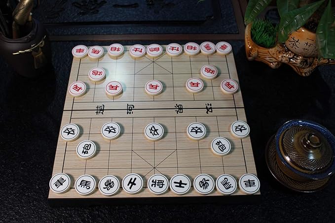 12.2 inch Magnetic Chinese Chess Set Xiangqi Portable Travel Board Game Traditional Classic Educational Strategy Games Travel Folding Board Set