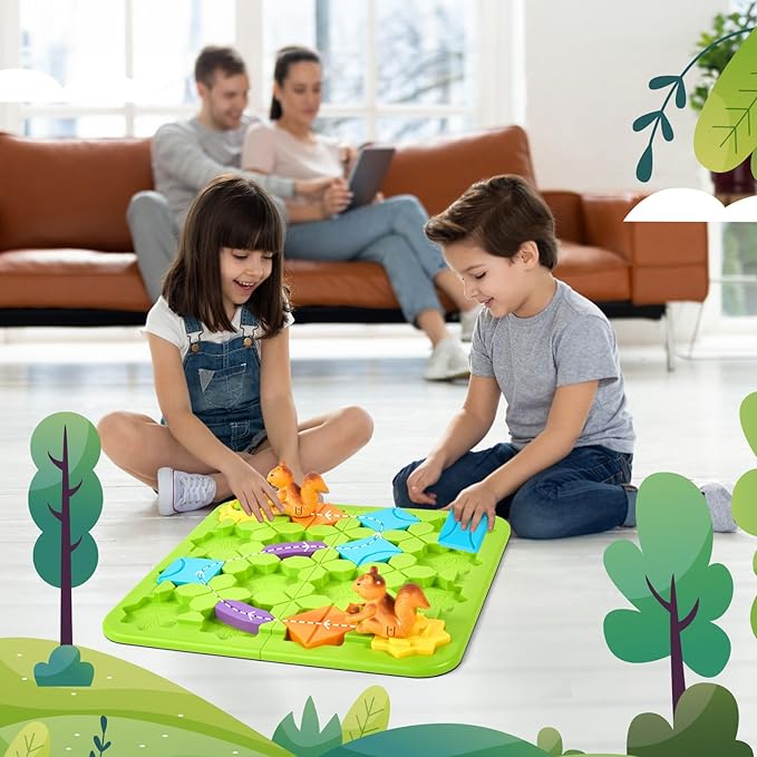 STEM Board Games Kids Brain Teasers Toys,Road Builder Logic Puzzle Games,Montessori Educational Learning Toys Birthday Gifts for Age 4-8 Year Old