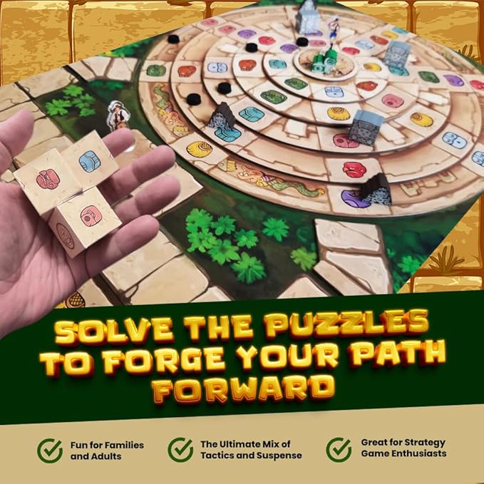 Mayan Curse – A Thrilling Puzzly Board Game with Strategy, Adventure, and Suspense – The Ultimate Tabletop Game for Adults, Families, and Escape Game Room Excitement