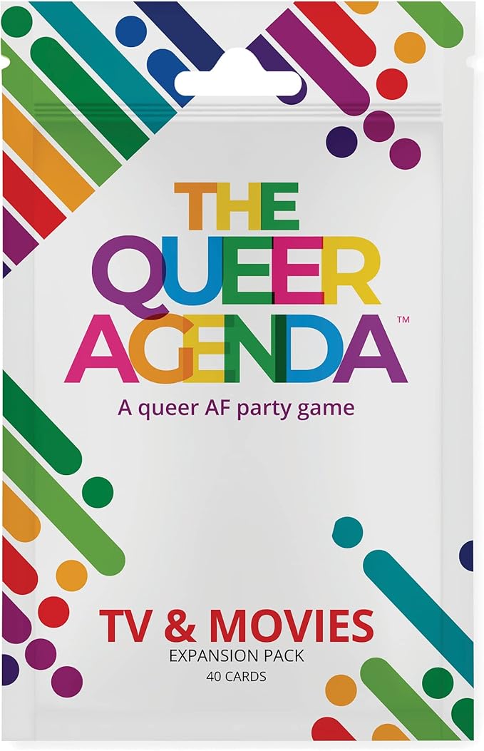 FITZ The Queer Agenda: TV & Movies Expansion Pack - Fitz Games, 40 Cards, A Queer AF Party Game, LGBTQ+, Gay Card Game, Give The Funniest Answer to The Question, 4-10 Players, Adults Ages 18+