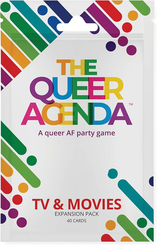 FITZ The Queer Agenda: TV & Movies Expansion Pack - Fitz Games, 40 Cards, A Queer AF Party Game, LGBTQ+, Gay Card Game, Give The Funniest Answer to The Question, 4-10 Players, Adults Ages 18+