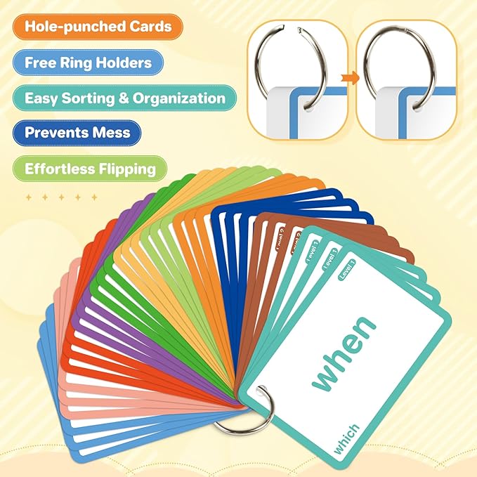 SpringFlower 1012 Sight Words Flash Card,900 Dolch & Fry High Frequency Sight Word,112 Phonic Flash Cards for Kindergarten Homeschool Supplies Games for Kids Pre-K, Kindergarten, 1st, 2nd, 3rd Grade