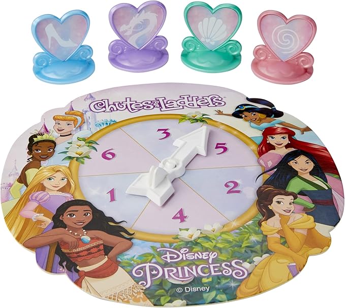 Hasbro Gaming Chutes and Ladders: Disney Princess Edition Board Game for Kids Ages 3 and Up, Preschool Game for 2-4 Players (Amazon Exclusive)